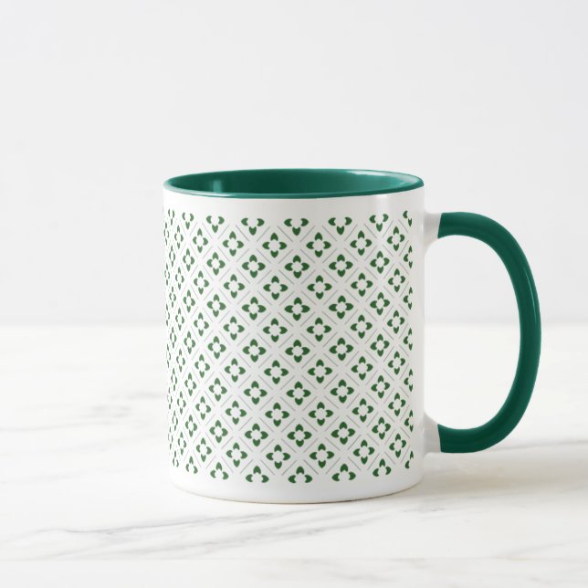 Hunter Green Lotus Square Mug (Right)