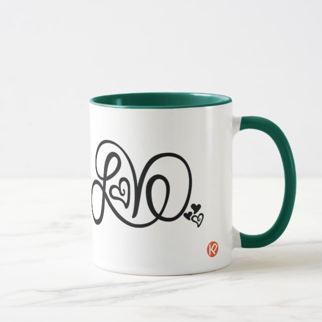 Hunter Green Love Ringer Mug w/ KP Logo (Right)