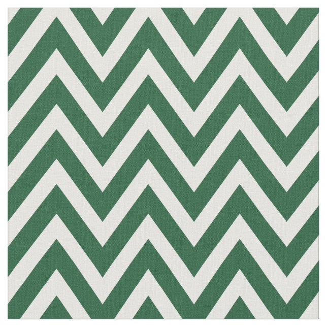 Hunter Green Modern Chevron Stripes Fabric (Close Up)