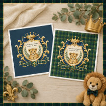 Hunter Green Plaid Little Prince Baby Shower |