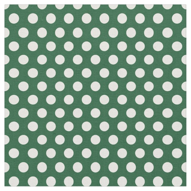 Hunter Green Polka Dots Fabric (Close Up)