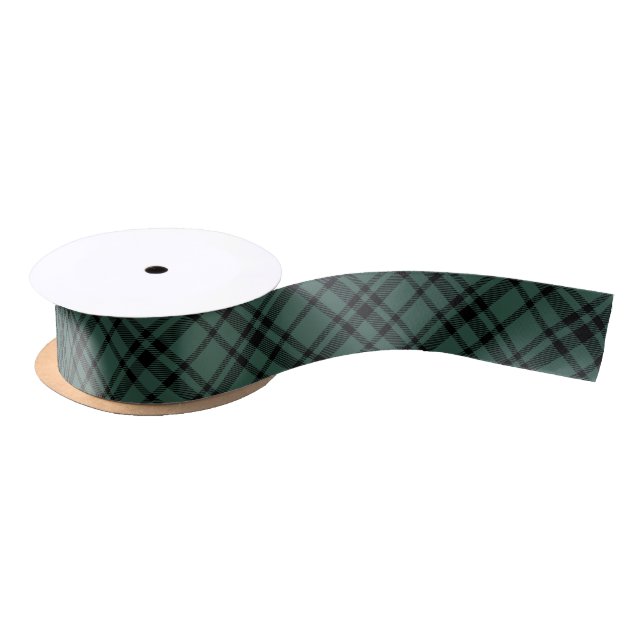 Hunter Green Scottish Tartan Plaid Holiday Satin Ribbon (Spool)