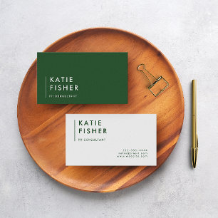 Hunter Green   Simple Minimal Modern Business Card