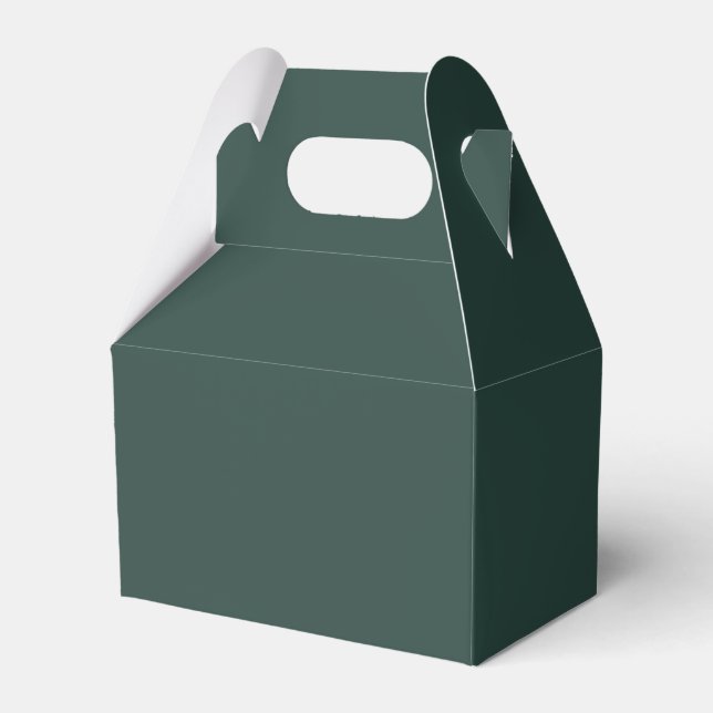 Hunter Green Solid Colour Favour Box (Front Side)