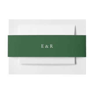 Hunter Green Solid Colour Trend Invitation Belly Band