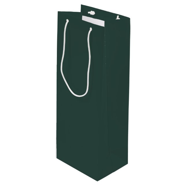 Hunter Green Solid Colour Wine Gift Bag (Front Angled)
