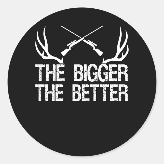 Hunter Hirschgeweih Hunting Gun Geweigh Trophy Classic Round Sticker (Front)