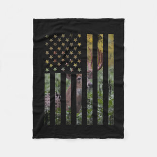 Hunter Hunting Hunt Deer Hunting Buck Elk American Fleece Blanket