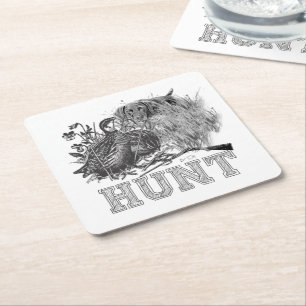 Hunter (Hunting with GSP) Square Paper Coaster