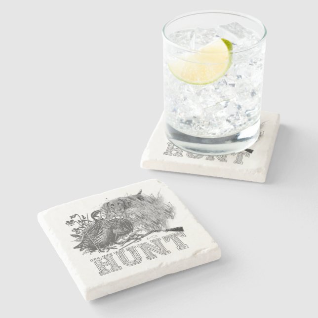 Hunter (Hunting with GSP)   Stone Coaster (Side)