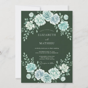 Hunter Icy Petal Wedding Invitation