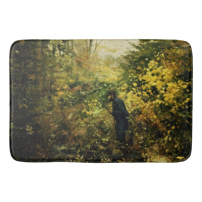 Hunter in the Forest (by H.A. Brendekilde) Bath Mat (Front)