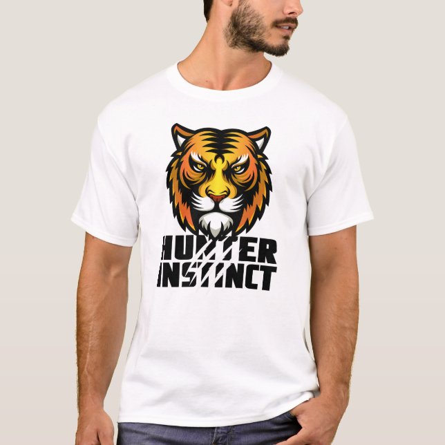 Hunter Instinct Tiger Head  T-Shirt (Front)