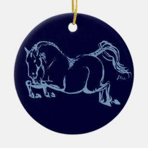 Hunter Jumper Art Ceramic Tree Decoration