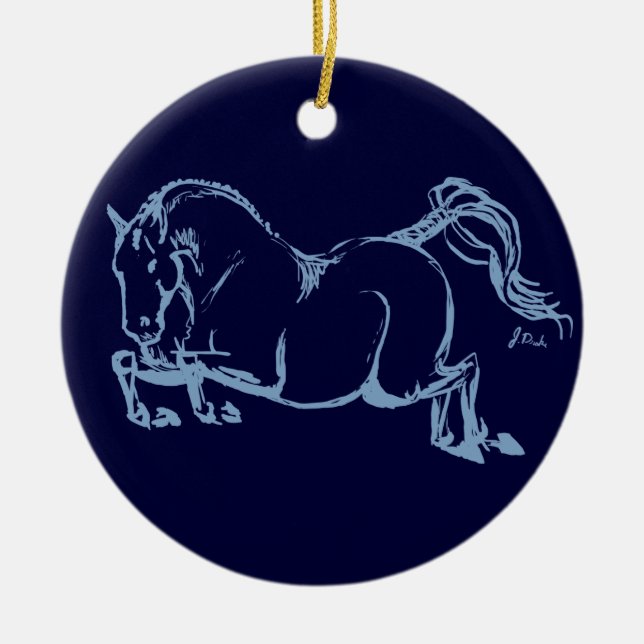 Hunter Jumper Art Ceramic Tree Decoration (Front)