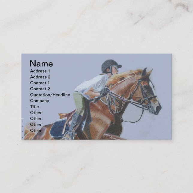 Hunter/Jumper Horse Business Card (Front)