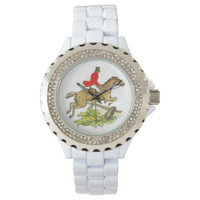 Hunter Jumper Horse Fox Hunting Trail Riding Woman Watch (Front)