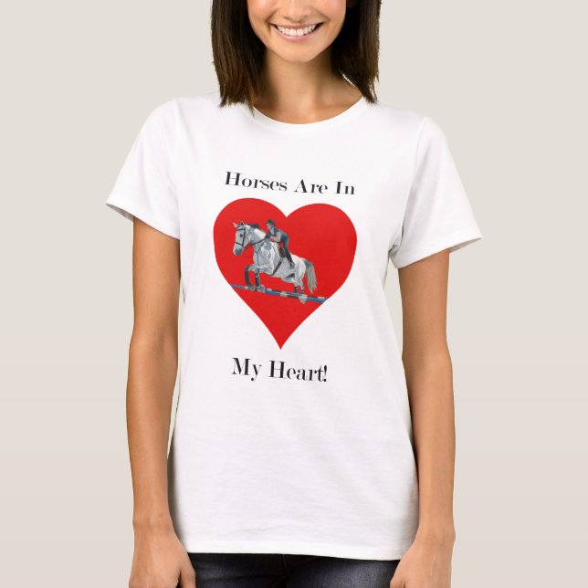 Hunter/Jumper Horse in Heart T-Shirt (Front)
