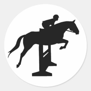 Hunter Jumper Horse & Rider Classic Round Sticker