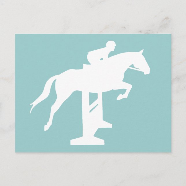 Hunter Jumper Horse & Rider (white) Postcard (Front)