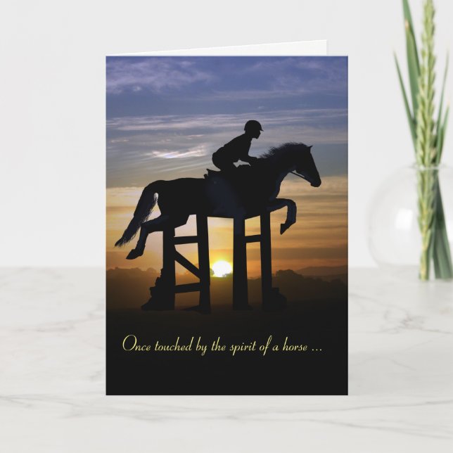 Hunter Jumper Horse Sympathy Memorial Card (Front)