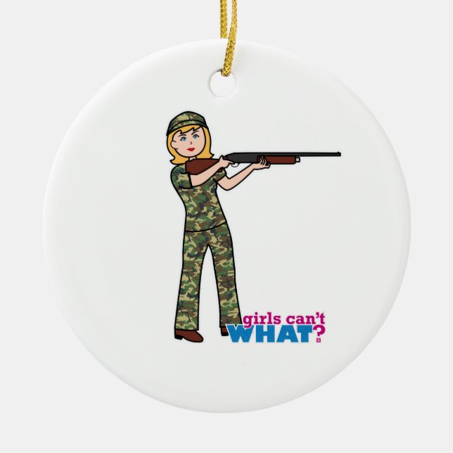 Hunter - Light/Blonde Ceramic Tree Decoration (Front)