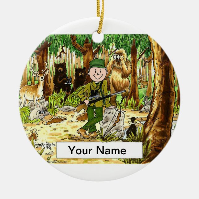 Hunter - Male Ceramic Tree Decoration (Front)