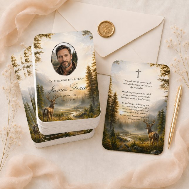 Hunter Memorial Prayer Card | Outdoorsman Photo (Creator Uploaded)