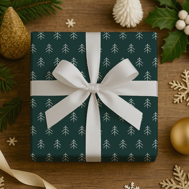 Hunter | Modern Trees Pattern Wrapping Paper (Creator Uploaded)