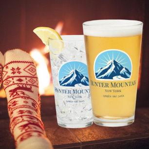 Hunter Mountain New York ski resort beer glass