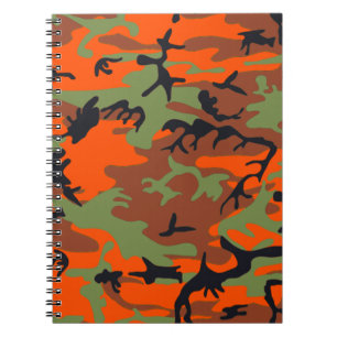 Hunter Orange with Green Camouflage Notebook