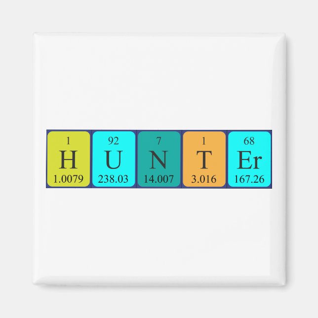 Hunter periodic table name magnet (Front)