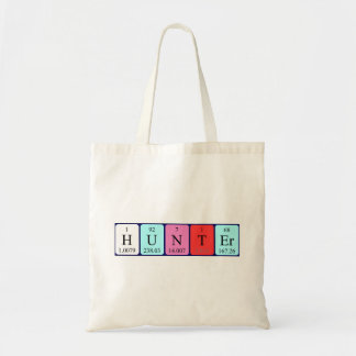 Hunter periodic table name tote bag