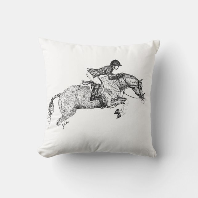 Hunter Pony Pointillism Cushion (Front)