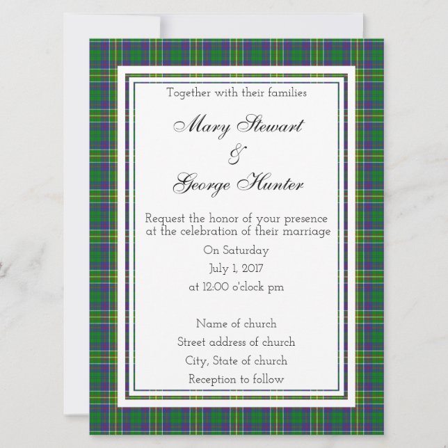 Hunter Scottish Wedding Invitation (Front)
