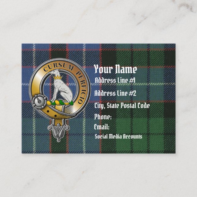 Hunter Tartan & Badge Business Card (Front)