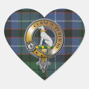 Hunter Tartan & Badge Heart Sticker