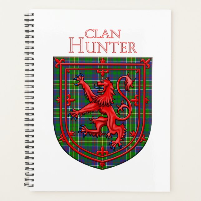 Hunter Tartan Scottish Plaid Lion Rampant Planner (Front)