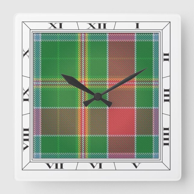 Hunter Tartan Wall Clock (Front)
