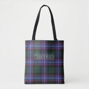 Hunter Tartan with the Last Name Tote Bag