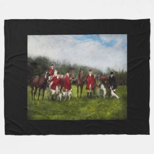 Hunter - The fox hunt - Tally-ho 1924 Fleece Blanket