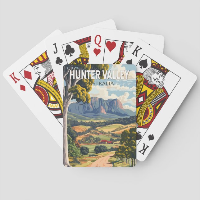 Hunter Valley Australia Travel Art Vintage Playing Cards (Back)