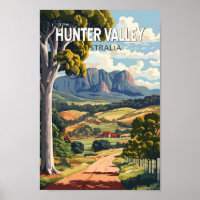 Hunter Valley Australia Travel Art Vintage