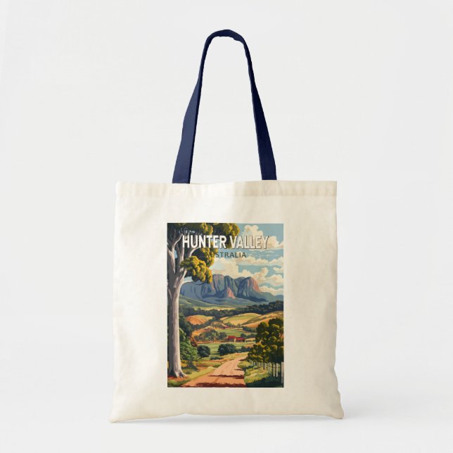 Hunter Valley Australia Travel Art Vintage Tote Bag (Front)