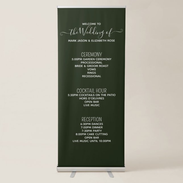 Hunter Wedding Timeline - Framed Sign (Front)