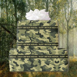 Hunter Woods Camo Add Text & Name Birthday Wrapping Paper<br><div class="desc">Hunter Woods Camo Add Text & Name Birthday Wrapping Paper</div>