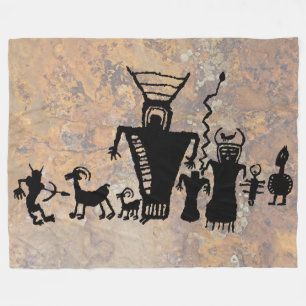Hunters and Spirits Depicting a Hunt Fleece Blanket