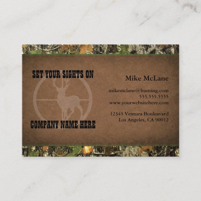 Hunter's Camo Business Cards (Front)