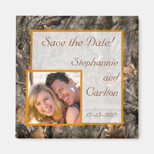 Hunter's Camo Chic Wedding Announcement Magnet