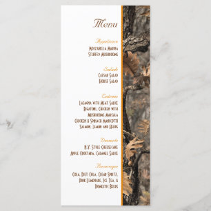 Hunter's Camo Chic Wedding Menu